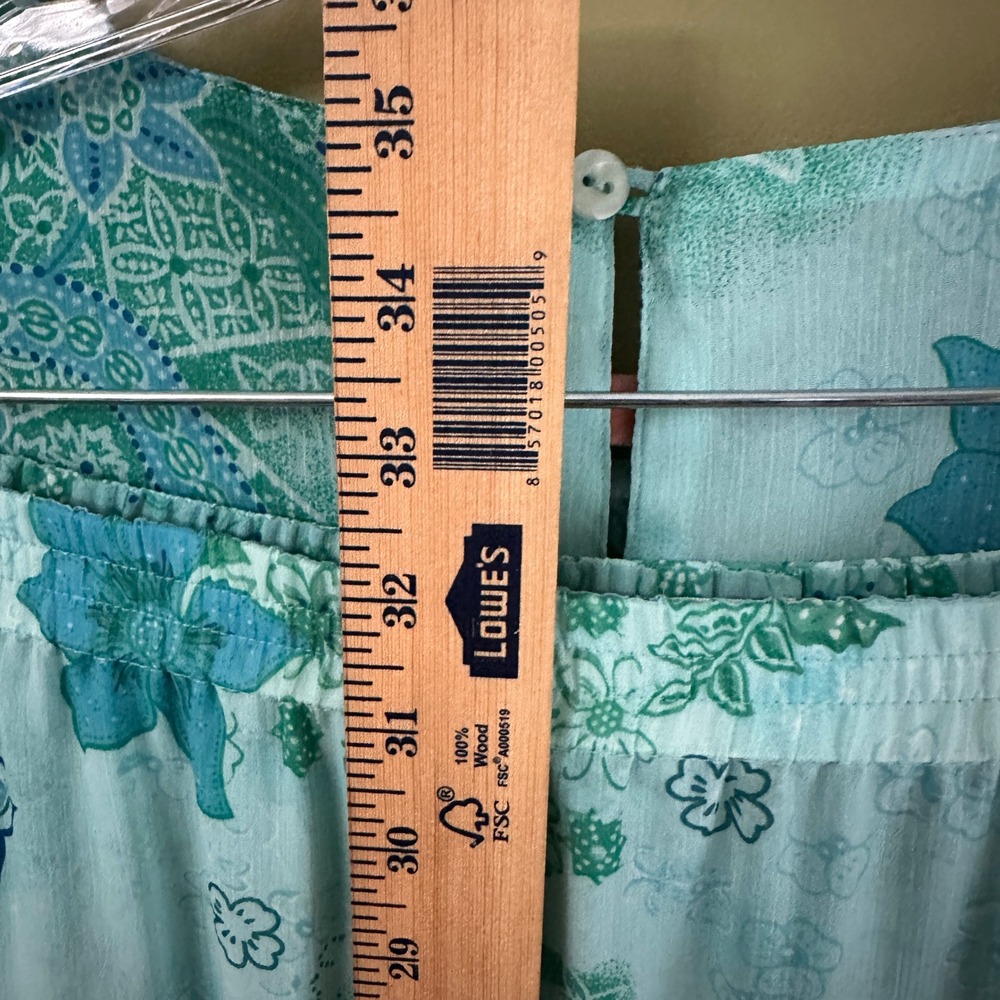 Pendleton Petite M Maxi Skirt Set Floral Two Piece Sleeveless Top Green Blue‎ - Picture 8 of 13